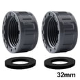 thumbnail image 1 of 2pcs Pipe PVC Threaded Cap Round Female Thread Hose Connector with Rubber Seals, 1 of 9