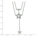 thumbnail image 2 of Primal Silver Sterling Silver Rhodium-plated 2-Strand Cubic Zirconia Star with 1-inch Extension Necklace, 2 of 5