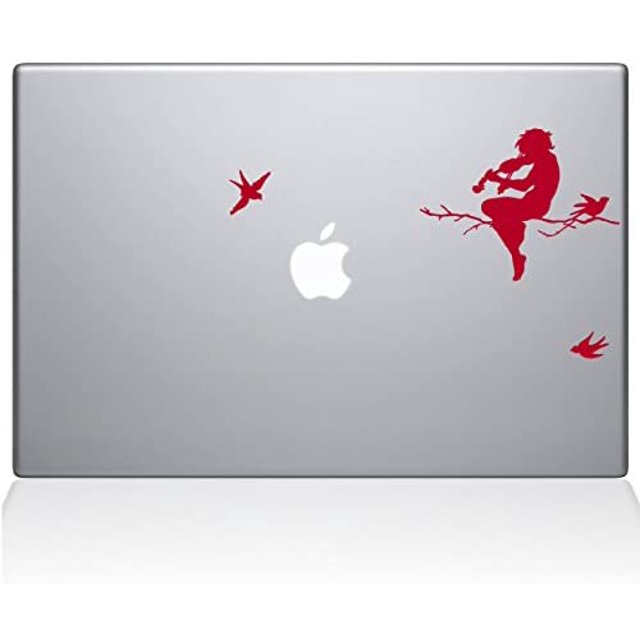 The Decal Guru Moonlight Melodies MacBook Decal Vinyl Sticker - 15" MacBook Pro (2016 & Newer) - Red (0065-MAC-15X-DR)