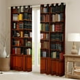 thumbnail image 2 of jejeloiu Retro Library Bookcase Black Out Curtains,Vintage Books Curtains Pack of 2 (42x63 Each),Brown Bookshelf Bedroom Curtains For Men Women,Breathable Home Decor, 2 of 6