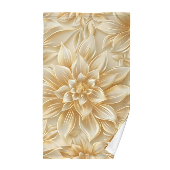 Gold Flower Cotton Face Towels Absorbent Hand Towel Soft Bathroom Towel for Kitchen Hotel Decoration