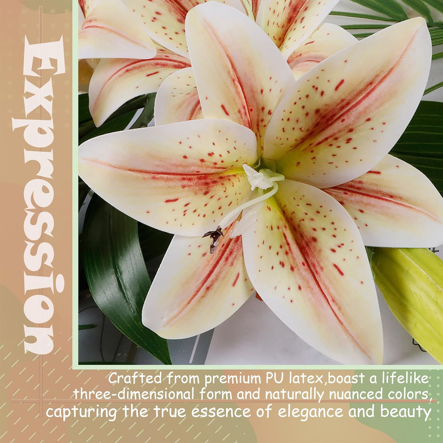 6pcs Tiger Lily Artificial Flowers, 15 Inch Faux Lilies Flower with 2 Blooms and 1 Bud, Latex Real Touch Easter Lily Flowers for Home Décor Centerpiece Wedding Bouquet,Deep Purple