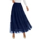 thumbnail image 1 of Falda PRETTYGARDEN de talle alto con volantes azul marino M, 1 of 8