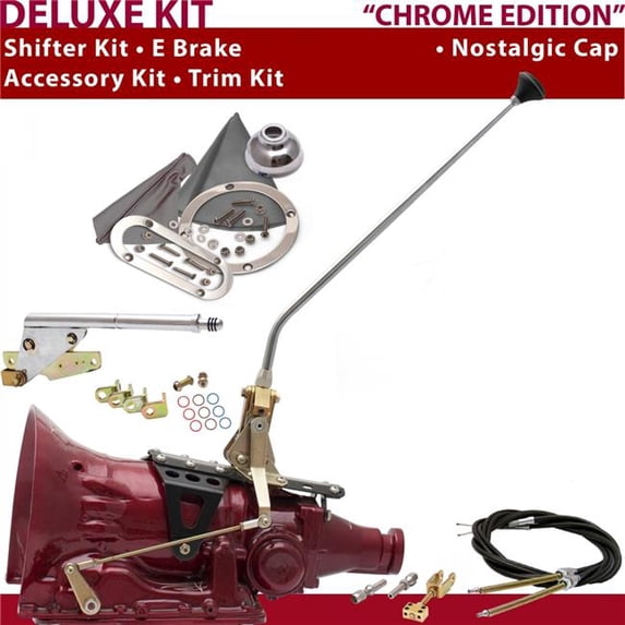 American Shifter TH200 Shifter Kit Chrome 23 in. E Brake Cable Trim Kit for DD4C2