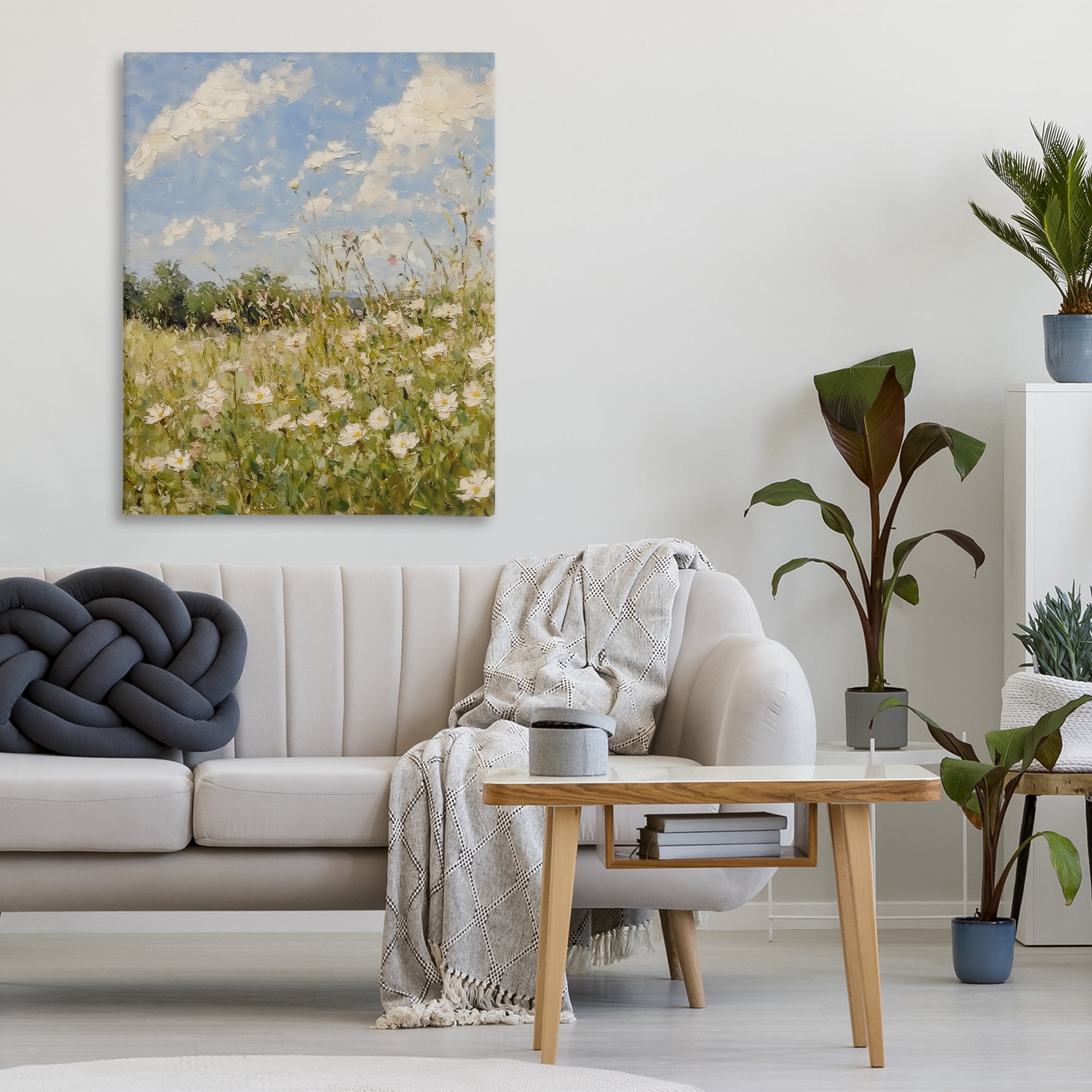Stupell Industries Wildflower Field Beneath Blue Sky Canvas Wall Art, design by LSR Design Studio