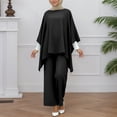thumbnail image 4 of Elegant Women'S 2-Piece Cape Tunic & Wide-Leg Palazzo Pants Set - Flowy Casual Outfit For Daily & Dressy Occasions, 4 of 6