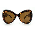 thumbnail image 4 of Womens Large Mod Thick Plastic Bow Tie Butterfly Chic Fashion Sunglasses Tortoise - Brown, 4 of 8