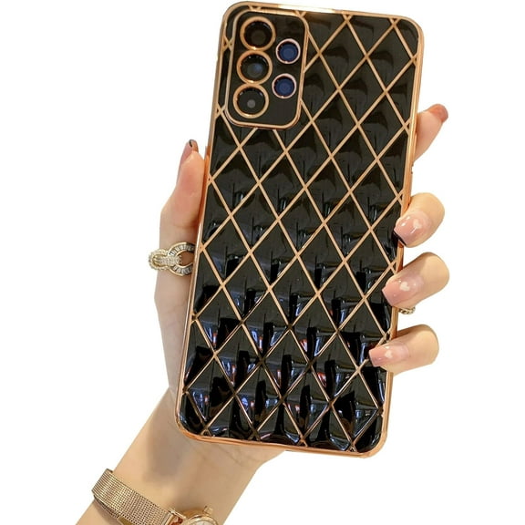 for Galaxy A32 5G Case Cute Luxury Glitter Sparkle Plating Case for Women Girls Full Camera Lens Protection Shockproof Edge Bumper TPU Protective Cover Case for Samsung Galaxy A32 5G 5G 6.5"-Black