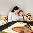 thumbnail image 4 of Manfei Tropical Summer Cat Twin Comforter Sets, Hibiscus Flower Bedding Set, Beige, Black Reversible, 2pcs, 1 Comforter and 1 Pillowcase, 4 of 7