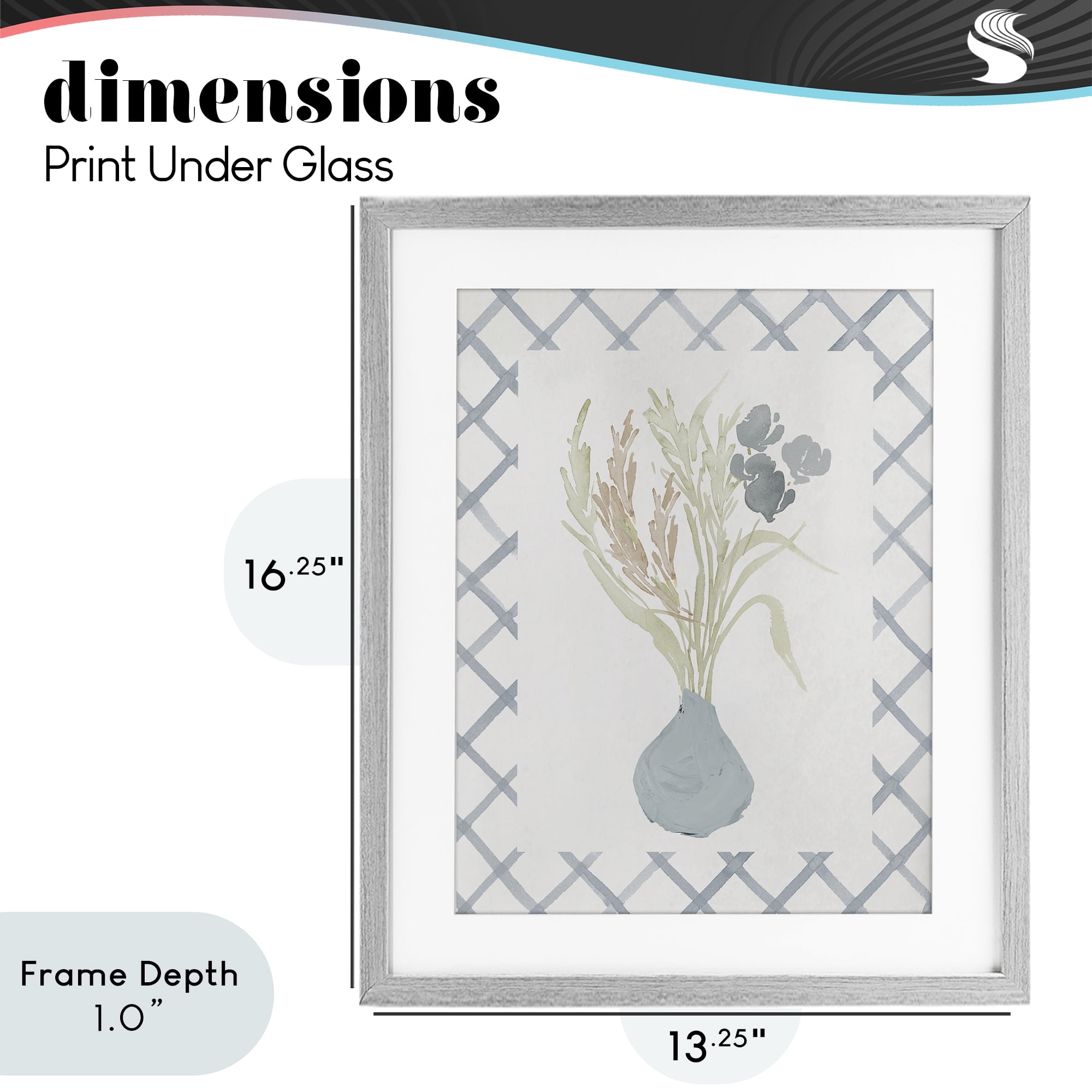 Stupell Industries Soft Blue Anna Bouquet Gray Framed Print Under Glass, design by Elizabeth Medley