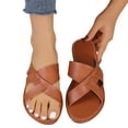 thumbnail image 3 of asddcavvf Ladies Summer Casual Retro Colour Blocking Beach Non Slip Outside Wear Large Size Soft Lea, 3 of 8