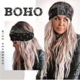thumbnail image 3 of 2025 new women's wide headband, 4-piece bohemian style headband, sports headscarf, large sports elastic anti slip large headband, 3 of 8