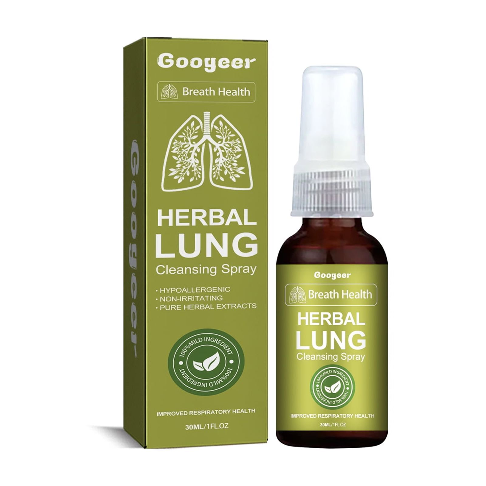 Googeer Herbal Lung Cleansing Spray for Respiratory & Breathing Support, 1 fl oz