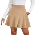 thumbnail image 1 of Gibobby faldas para mujer corta Falda de pana con cremallera de color liso para mujer Falda plisada de cintura alta de otoño e invierno para mujer(Beige, XL), 1 of 4