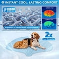 thumbnail image 2 of PetAmi Dog Cooling Mat, Ginkgo Leaf Shape, Pet Pad with Cooling Nylon & Soft Fleece, Q-Max > 0.4 Reversible All Season Blanket for Dogs & Cats, Small 35x40 In, Light Blue, 2 of 8