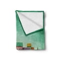 thumbnail image 2 of Mural Soft Flannel Fleece Throw Blanket, Village of Abstract Shaped Colorful Housesnd Bushy Trees on Greenery Grass Field, Cozy Plush for Indoor and Outdoor Use, 70" x 90", Multicolor, by Ambesonne, 2 of 6