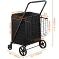 BENTISM Folding Shopping Cart 330lbs Heavy Duty Rolling Grocery Cart