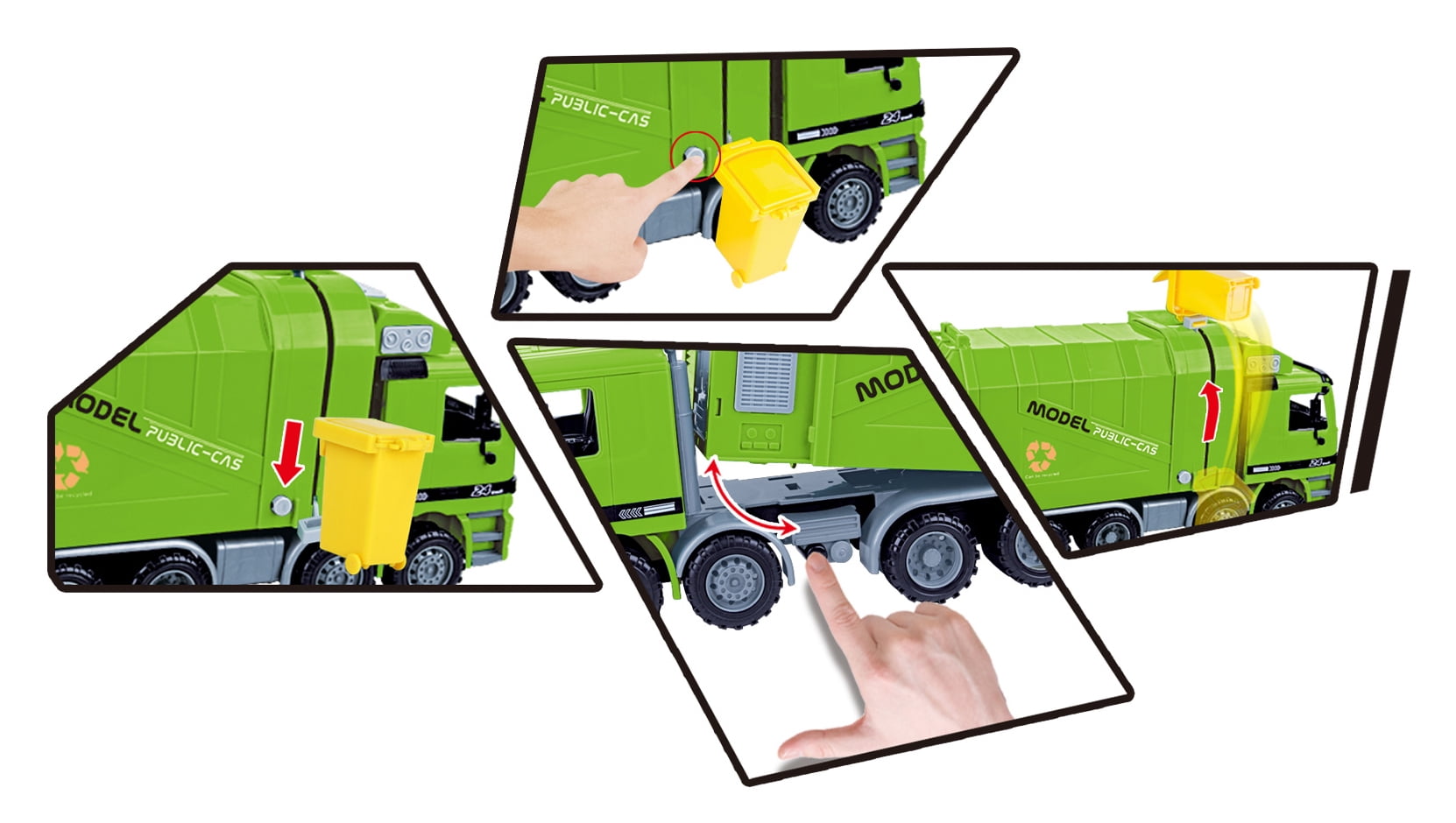 PlayWorld Toolbench Time! 14" Friction Powered Recycling Garbage Truck