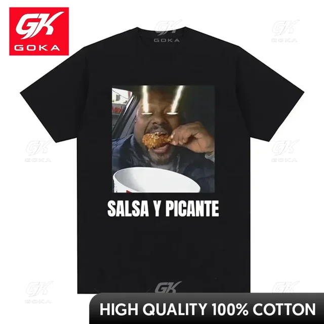 Camiseta de algodón con patrón de Ohio "Salsa Y Picante" camisetas divertidas de manga corta a la moda para hombres y mujeres camisetas informales