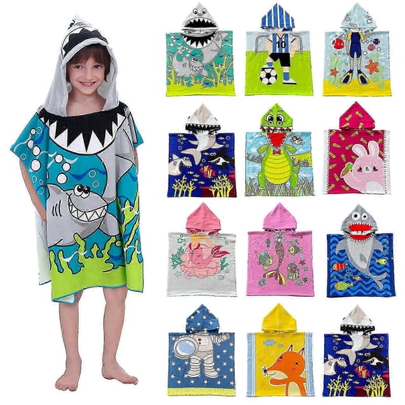 Kids Bathrobe Hooded Beach Swimming Towel Quick Dry Bath Towel Girls Boys