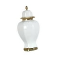thumbnail image 5 of deevoka Ceramic Bud Vase Ceramic Ginger Jar with Lid for Entryway Office Living Room White, 5 of 9