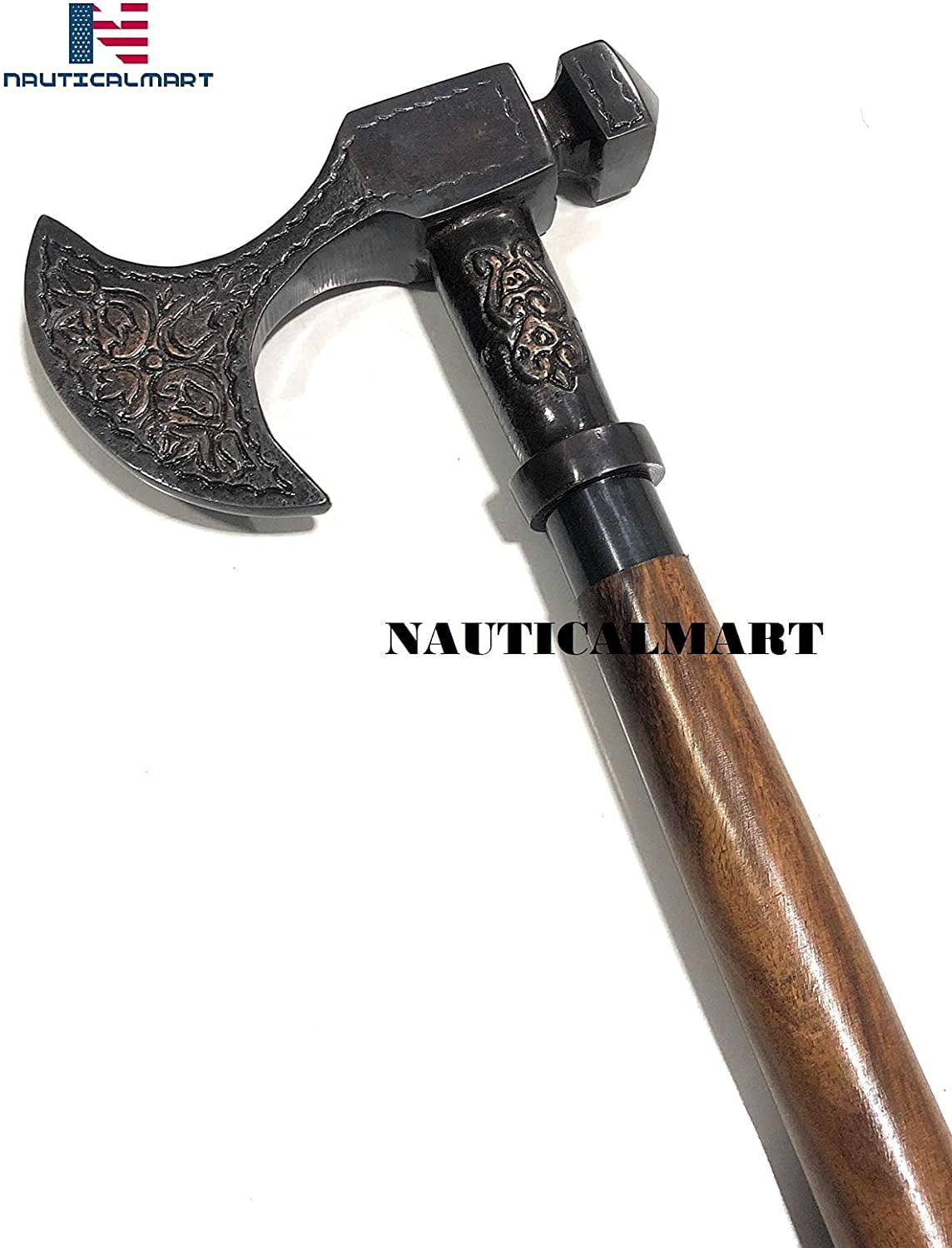 Nautical Walking Stick Viking Wooden Walking Cane for Men and Women