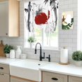 thumbnail image 5 of Black White Botanical Balloon Curtains for Living Room/French Door, Red Moon Ink Wash Art Tie Up Curtains 63 Inch Length Energy Saving Kitchen Curtains Shades for Windows 42"x63", 5 of 8
