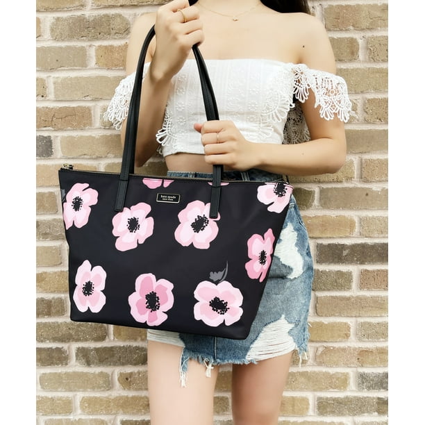 Kate Spade Pink And Black Flower Purse