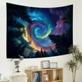 thumbnail image 2 of Blacklight Starry Sky Tapestry Trippy Fantasy Galaxy Forest Tapestries Aesthetic TreesTapestries Wall Hanging for Bedroom,40Wx28H, 2 of 5