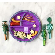 Constructive Eating Made in USA Combo with Set of 3 Dinosaur Utensils and Garden Fairy Plate for Toddlers, Infants, Babies and Kids - Made With Materials Tested for Safety