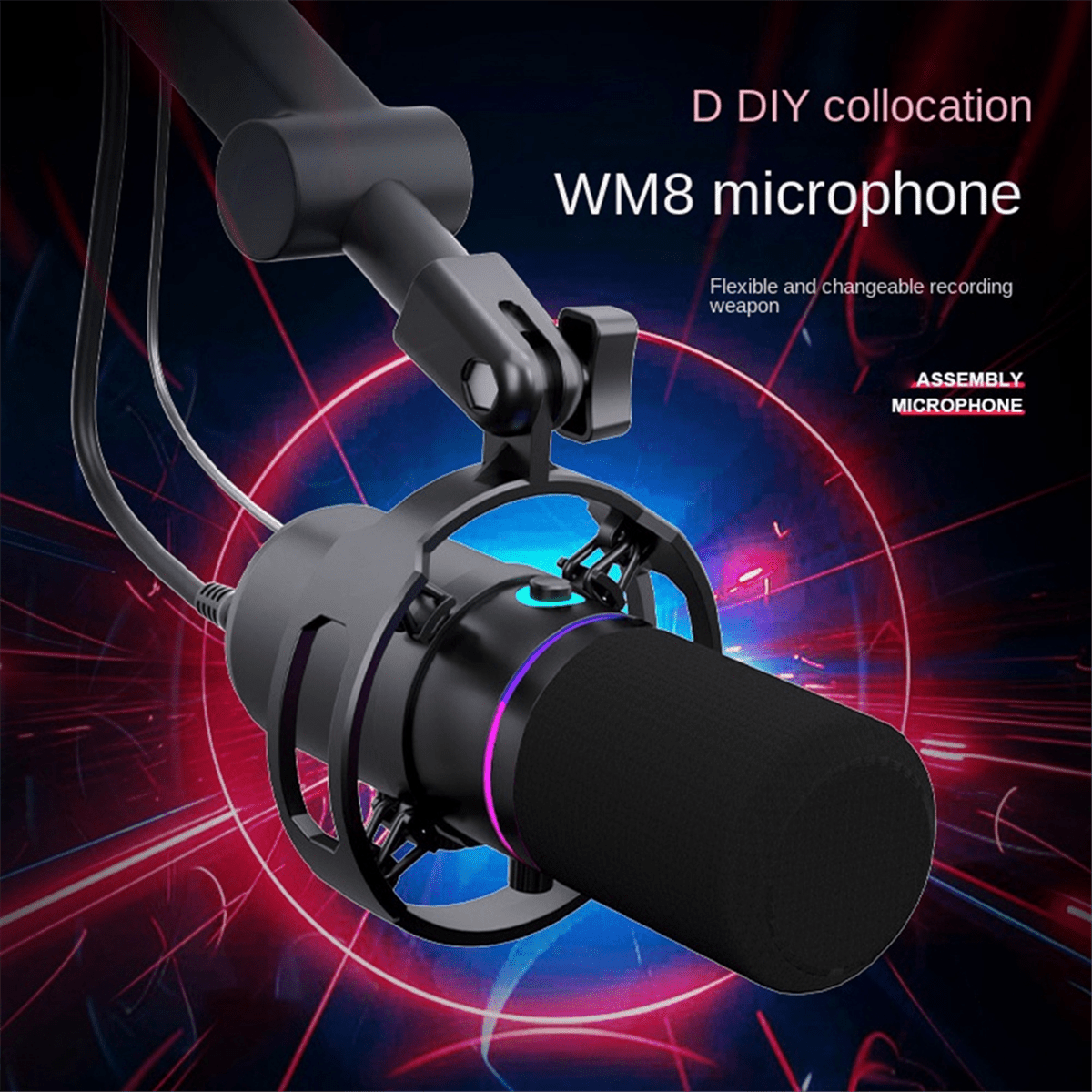 Dynamic Microphone XLR Connect 48V Sound Card Recording Douring and Singing Equipment USB Computer Game Live Microphone