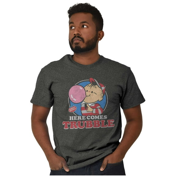 Vintage Dubble Bubble Here Comes Trouble Men's Graphic T Shirt Tees Brisco Brands S