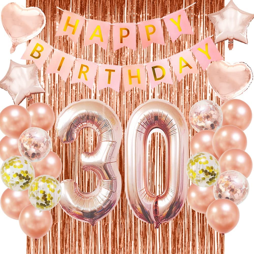 30th Birthday Decorations for Women30 Birthday Decorations for Her 30 Balloon Numbers 30th Birthday Party Decorations - Walmart.com