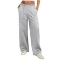 thumbnail image 2 of Hvyesh Womens Wide Leg Sweatpants Lightweight Drawstring Elastic Waist Pants with Pockets Baggy Lounge 2026 Athletic Joggers, 2 of 9