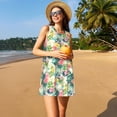 thumbnail image 3 of Balery Tropical Flowers Vestidos de verano para mujer con estampado: vestido holgado sin mangas, vestido playero informal y cómodo para días calurosos., 3 of 7