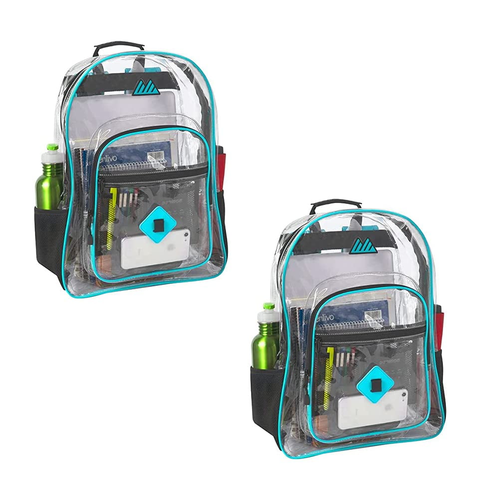 Eye4techs 2 Pack Clear Security Backpack with Water Bottle Holder 17