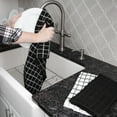 thumbnail image 4 of RITZ Terry Check Kitchen Towel Set, 3-Pack, 15" x 25", Black, 4 of 6