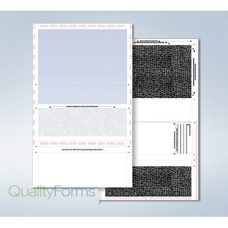 Continuous Pressure Seal Form - 8 1/2 x 14 Pressure Seal Security Check Form with Blue Void