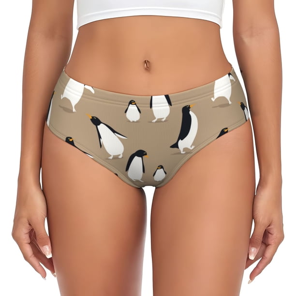 Balery Lovely Penguin Ropa Interior de Algodón para Mujer con Dibujo – Braguitas Cómodas y Elásticas, Estilo Clásico-Medium