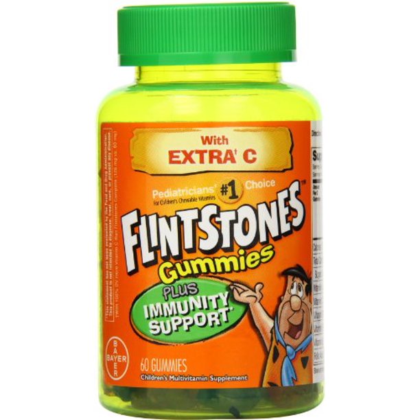 2 Pack Flintstones Gummies with Extra C Plus Immunity Support 60 Each