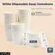 thumbnail image 2 of Paquete de 36 recipientes desechables para sopa de 16 oz con tapa, vasos para llevar para comida caliente o fría, para guardar helado, color blanco, 2 of 7