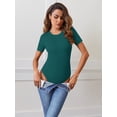 thumbnail image 5 of Merokeety Womens Summer Bodysuit Ribbed Business Casual Bodysuits Teal l, 5 of 5