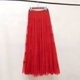 thumbnail image 4 of Wxolcjlv Women's Tiered Ruffled Maxi Skirt Elastic Waist Flowy Layered Cut Skirts, 4 of 4