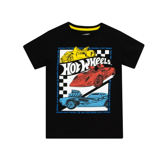 Hot Wheels Boys Racecar T-Shirt Black Sizes 4-14