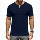 thumbnail image 5 of Usted Es Más Que una Prueba de Puntuación Estilo de Camisa Casual de Color Sólido Botón de Manga Corta Cuello Redondo Blusa, Hombre Casual de Manga Corta Botón Abajo Camisas Suéter, 5 of 6