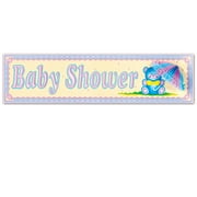 Party Central Club Pack of 12 Yellow and Blue Baby Shower Sign with Parasol 31"