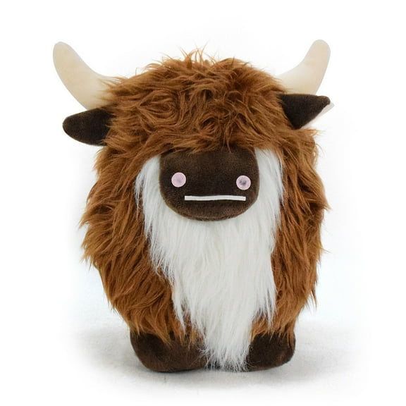 Velvet Highland Cow Plush, Long Hair Scottish Yak Stuffed Animal, Soft Plush Bull Doll for Home Decor