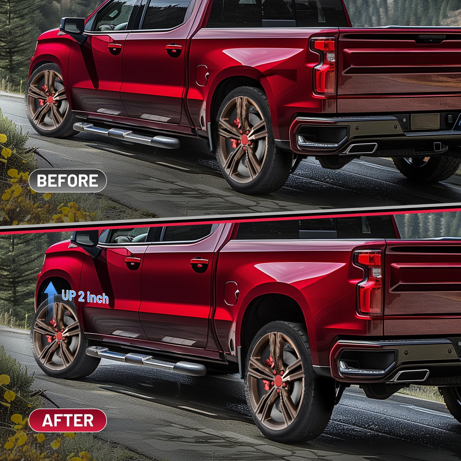 SPEEDWOW 2" Front Leveling Lift Kits, Fit for 1981-1996 Ford F150, 1983-1996 Ranger, 1991-1994 Explorer, Navajo, 2 inch Front Leveling Kit with 5/8" Stud (4WD only)