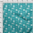 thumbnail image 2 of oneOone Organic Cotton Poplin Twill Fabric Arrow Sign & Check Kasuri Print Sewing Fabric BTY 42 Inch Wide, 2 of 4