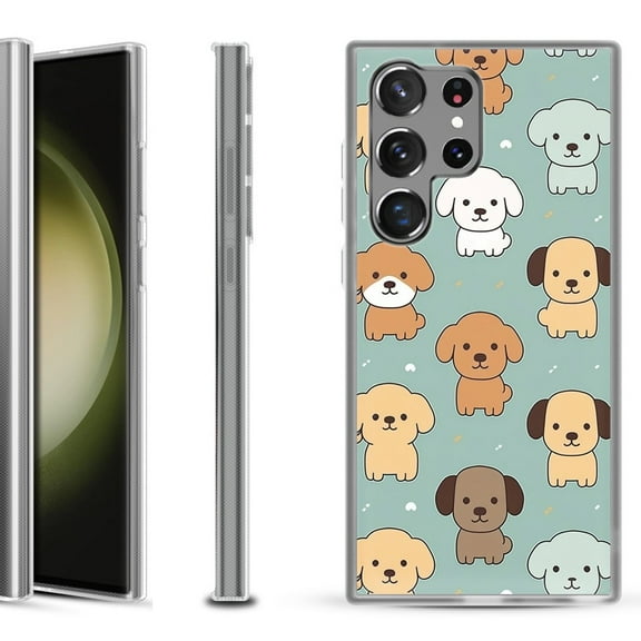 Slim-Fit Fashion Phone Case for Samsung Galaxy S23 Ultra, by OneToughShield ® - Puppies